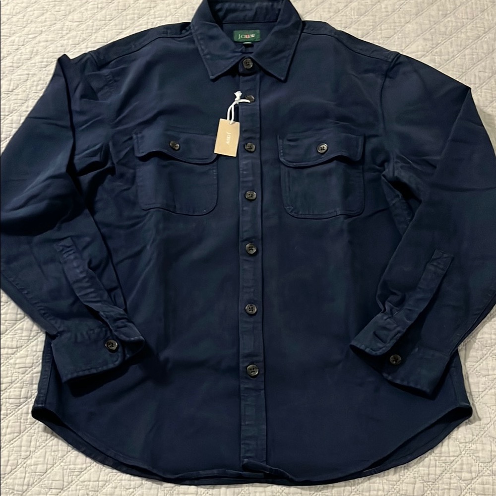 NWT J.Crew Dark Blue Casual Button Down Shirt